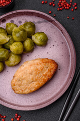 Delicious fresh fried vegetarian soybean cutlet with salt, spices and herbs