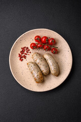 Sausages vegetable protein seitan meatless soy wheat classic taste vegetarian or vegan snack