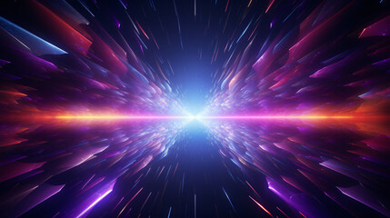 3D rendering showcases a neon-colored, high-energy singularity in the vastness of space