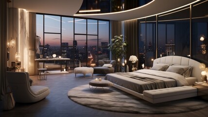 Fototapeta premium For the ultimate amazing luxury en suite bedroom Ai generated art