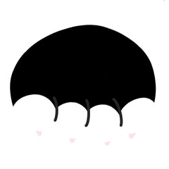 Cat Paw Cartoon illustration Cute Cat Cat Sticker Cute Element Black And White Cat Paw