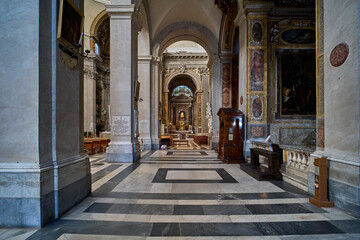 Fototapeta na wymiar Basilica di San Giovanni Battista dei Fiorentini, baroque styled church in Rome, Italy