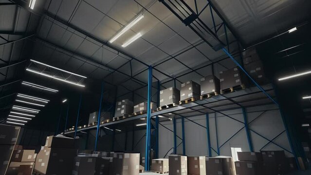 Ai generated. Modern Industrial Storage Space