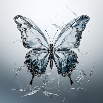 Glass butterflies paint a monochromatic color scheme Ai generated art
