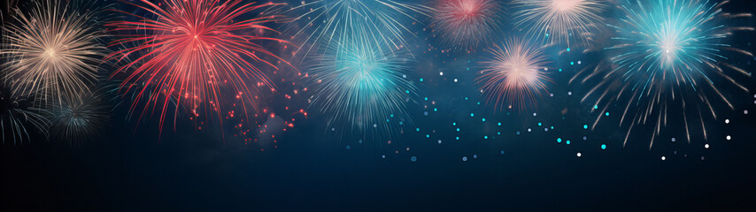 Fototapeta na wymiar sylvester banner, colorful fireworks