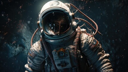Astronauta unoszący się w kosmosie.  - obrazy, fototapety, plakaty