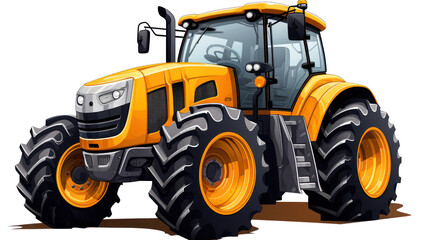 3D render of tractor full option on the transparent background