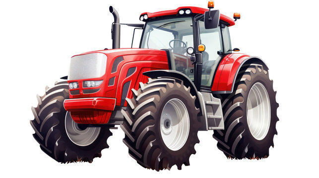 3D render of tractor on the transparent background