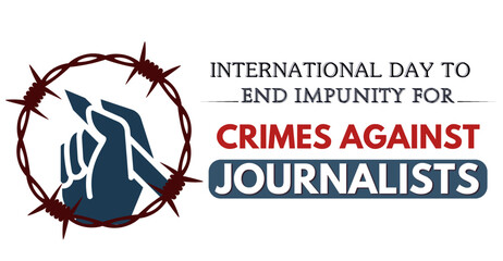 International day to End impunity for crimes against Journalists,  campaign or celebration banner Design