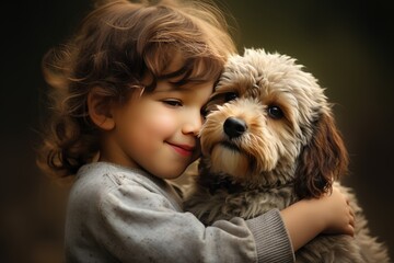 Heartwarming Photo Of Child Hugging Pet