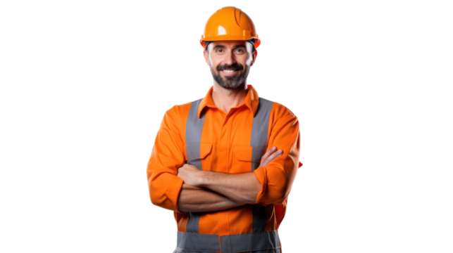 Engineer man on the transparent background