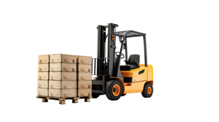 Forklift on the transparent background