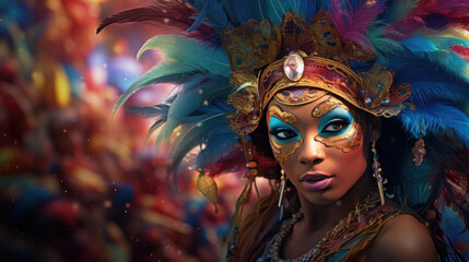 Obraz premium woman in the mask Mardi Gras festival