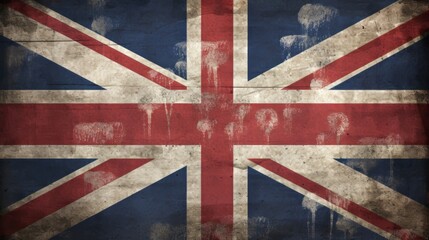 A worn and weathered British flag, representing the rich history and cultural heritage of the United Kingdom