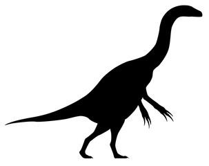 silhouette of a dinosaur on a white background