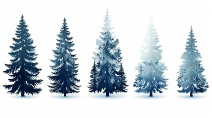 A snowy winter landscape with tall trees standing proudly