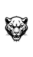 roaring wild cat bobcat head isolated on white, mascot vector, cartoon, illustration