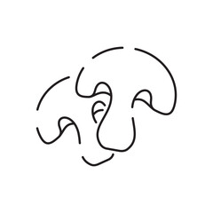 Mushrooms line icon with editable stroke. Food symbol. Vector illustration
