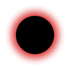A big black dot with a red ring vector icon.