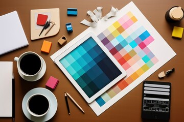 Designer's Colorful Desk