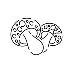 Forest mushroom vector line icon. Outline forest mushroom vector icon for web design isolated on white background