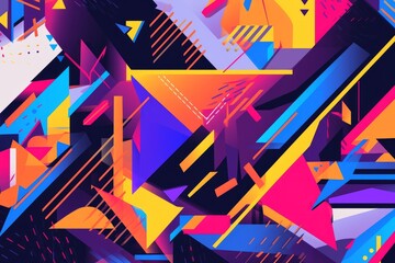 vibrant layers of shapes and colors blending harmoniously, Generative AI