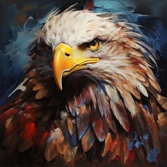 Fototapeta premium Realistic image of eagle head beautiful art Ai generated art