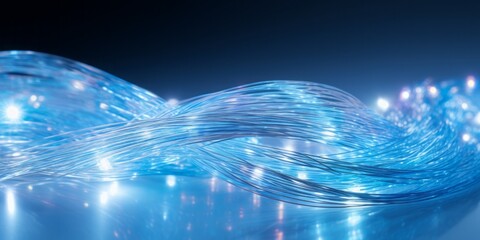 fiber optic cable, Revolutionary Fibers: Accelerating Internet and Communication in the Age of IoT, Smart Homes, and Industry 4.0 - obrazy, fototapety, plakaty
