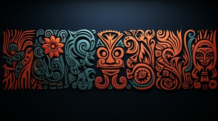 Tattoo in Polynesian and Maori style, preparation of patterns and designs for the body, skin painting. - obrazy, fototapety, plakaty