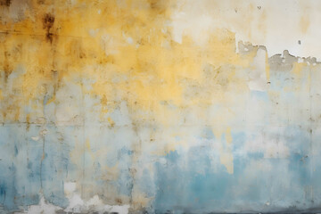 Grunge Design with Old Wall Pattern in Retro Aesthetic  - yellow and blue texture 