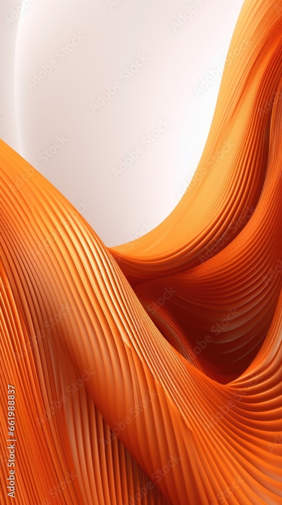 Poster screensaver for a smartphone in the form of orange lines or fibers of fabric. ai generative.