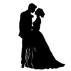 Bride and groom, Bride and groom silhouette, Bride and groom svg, Bride and groom png, wedding clipart, bride PNG, bride silhouette, 