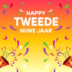 Obraz premium Tweede Nuwe Jaar Day illustration vector background. Vector eps 10