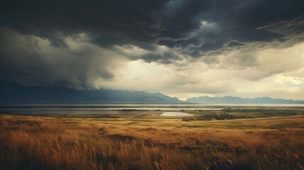 Obraz premium Dramatic landscape with stormy skies