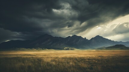 Obraz premium Dramatic landscape with stormy skies
