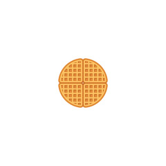 Round waffle, Belgian waffle isolated vector graphics