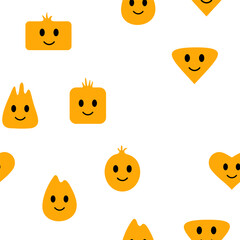 Colorful seamless happy emoji pattern in vintage style