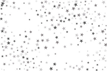 Star confetti. Silver casual confetti background. Bright design pattern.