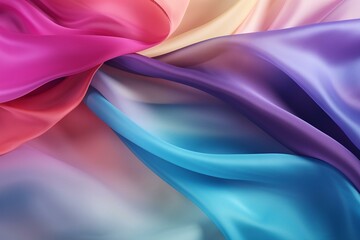 Colorful and smooth abstract background with a soft silky material, exuding fashion and glamour. Generative AI