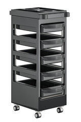 Beauty Salon Rolling Trolley Cart With 5 Drawers, 3D rendering isolated on transparent background