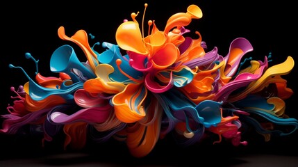 Burst of colors suspended in time showcase the beauty of fluid dynamics.