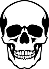 Skull face Logo of Cranium head silhouette clipart vector, Calavera symbol, halloween skeleton icon, bone tattoo. isolated on white background.