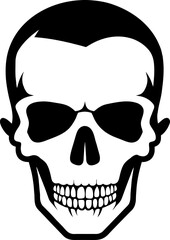 Hand Drawn Skeleton Head. Skull Vector Illustration