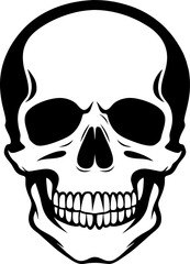 Human skull death or dead flat vector icon for games and websites