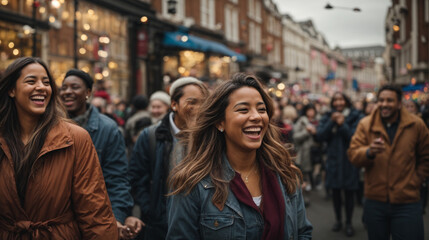 People walking in the city.