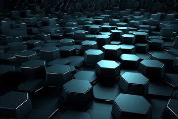 A 3D hexagonal background design created using technical techniques. Generative AI