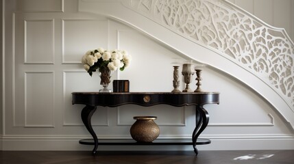 A chic foyer with an elegant console table.