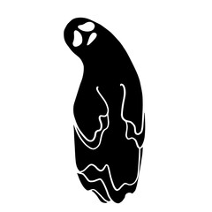 Silhouette, stencil of a ghost. Vector graphics.