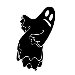 Silhouette, stencil of a ghost. Vector graphics.