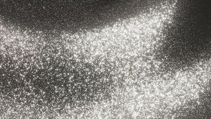 Abstract background with 3D magic silver waves. Shine glossy glitter luxury particles.Texture wallpaper footage 4k 